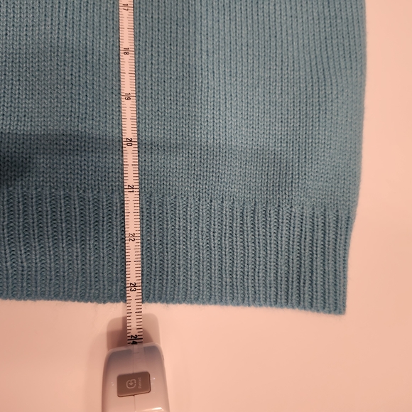 🐦  Robin’s Egg Blue Boat Neck Sweater | Open Knit Sleeves | XL | Lightweight - Picture 3 of 8
